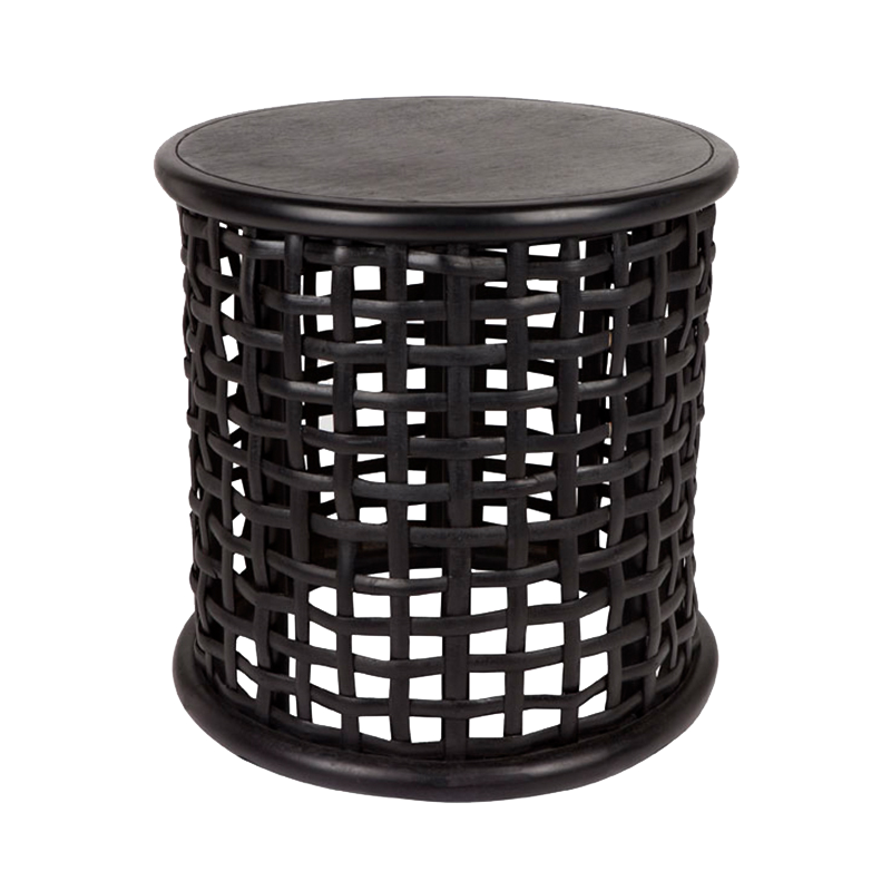 CALAIS side table rattan black 1