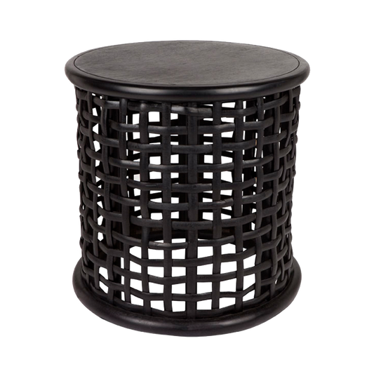 CALAIS side table rattan black 1